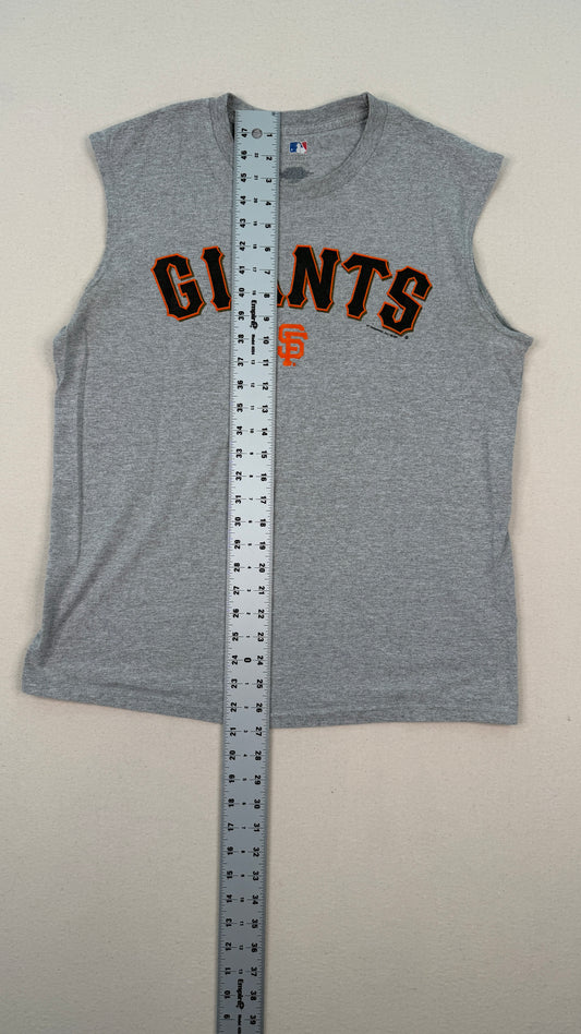 Vintage San Francisco Giants Gray Sleeveless Tank Top Large Y2K MLB Streetwear Graphic Tee