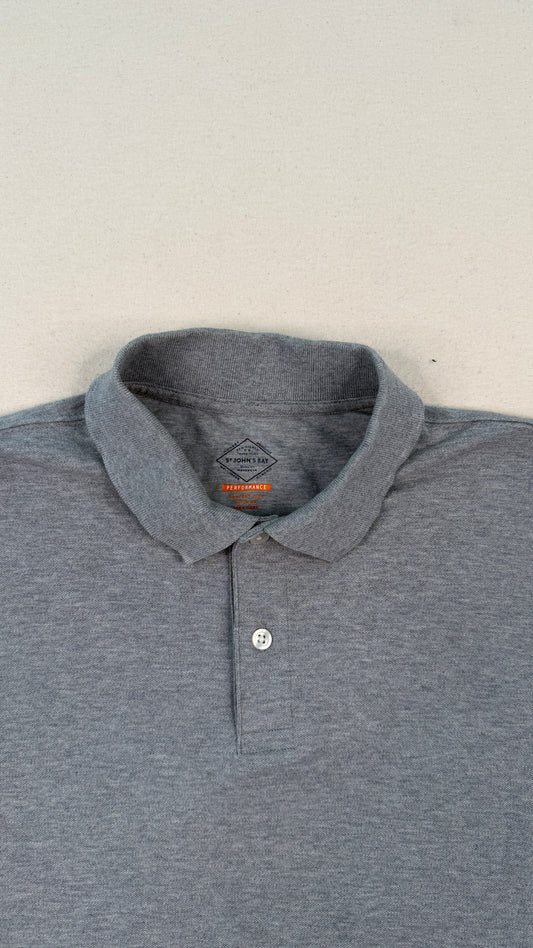St. John’s Bay Performance Gray Polo Shirt Men’s Medium Minimal Golfcore Essential