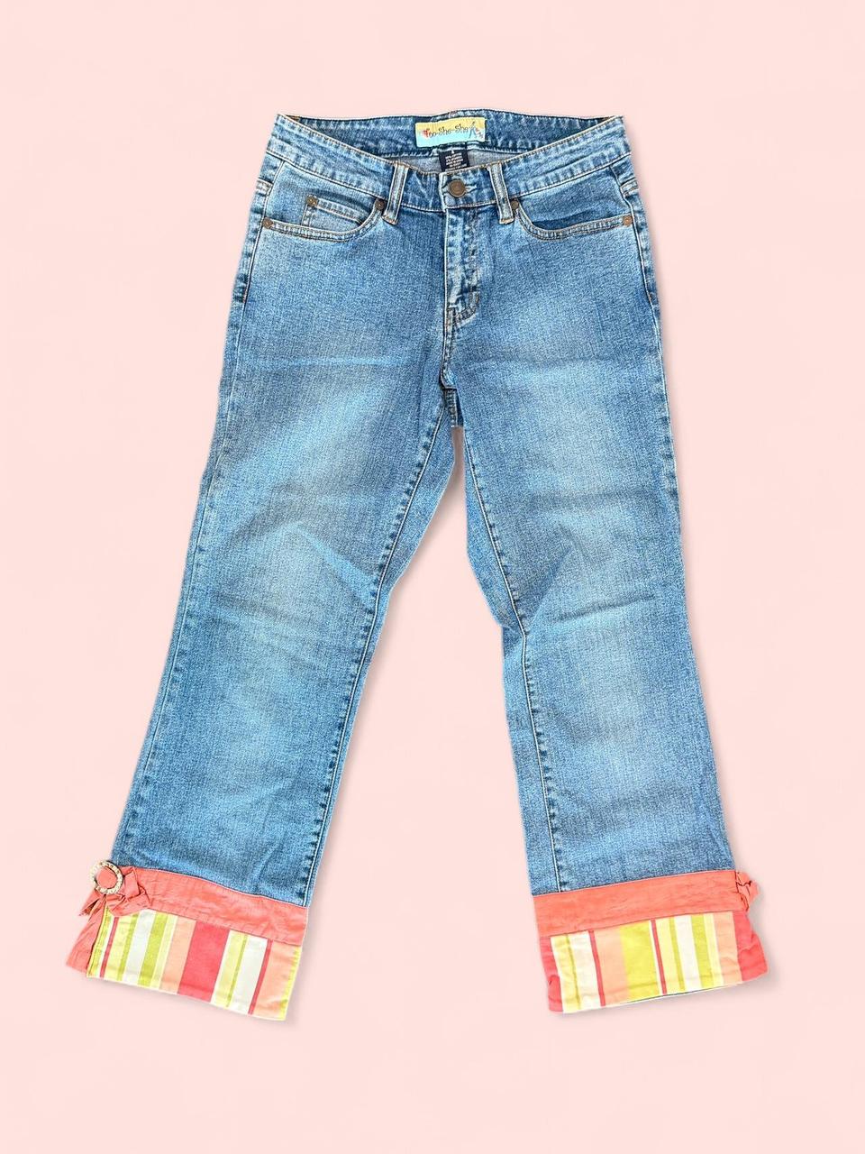 Y2K Too She She Jeans with Striped Cuffs