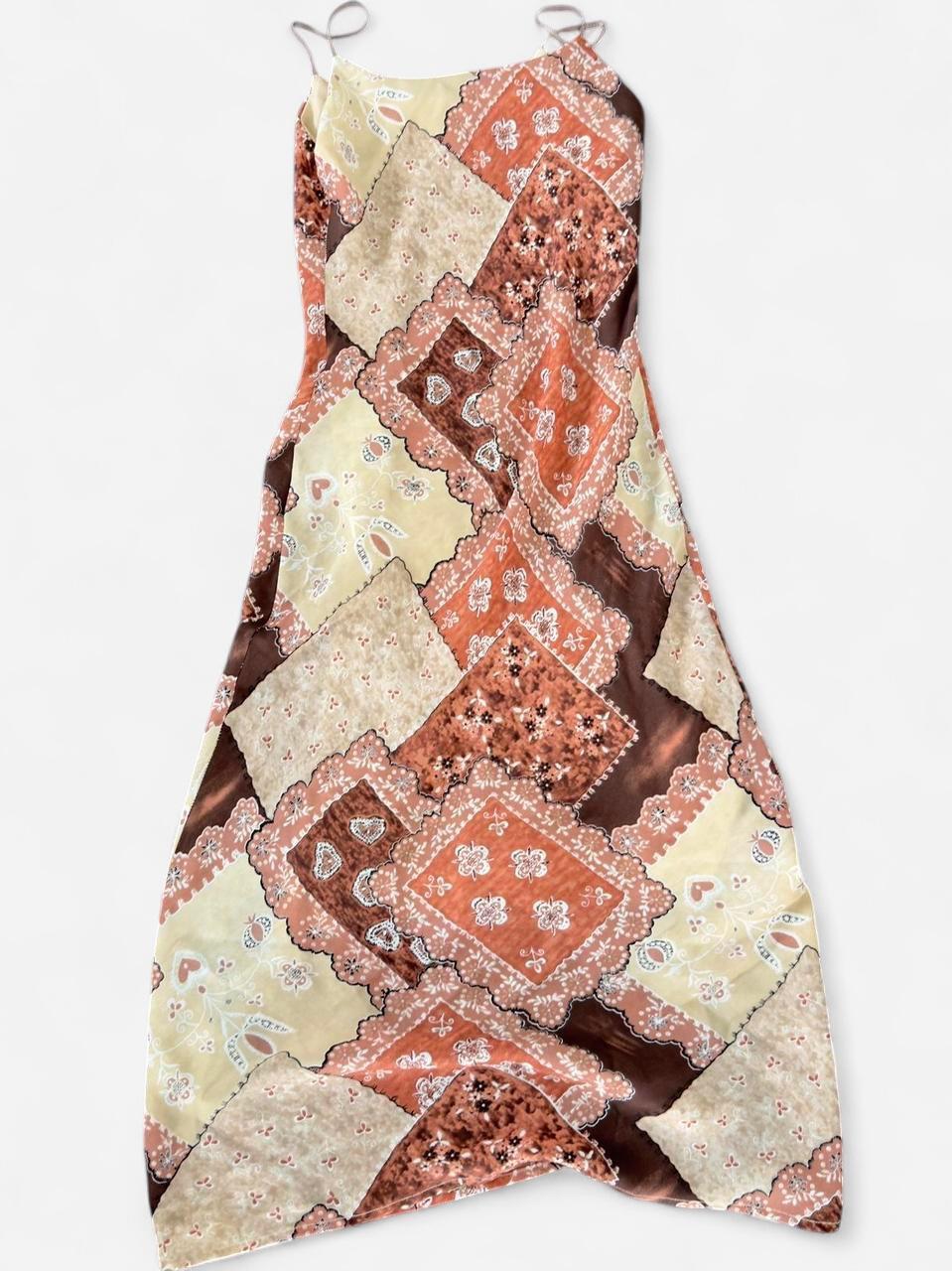 Vintage Bandana Patchwork Slip Dress