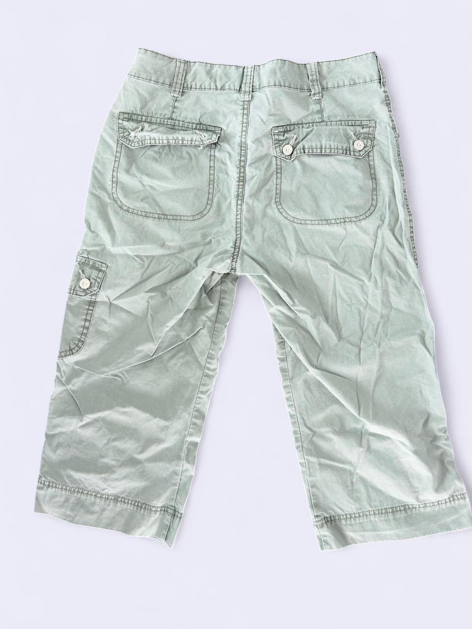 Y2K Sage Green Capri Cargo Pants