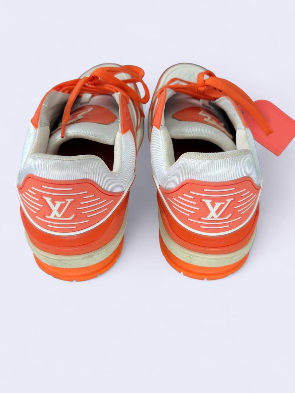 Orange + white Louis Vuitton Trainers