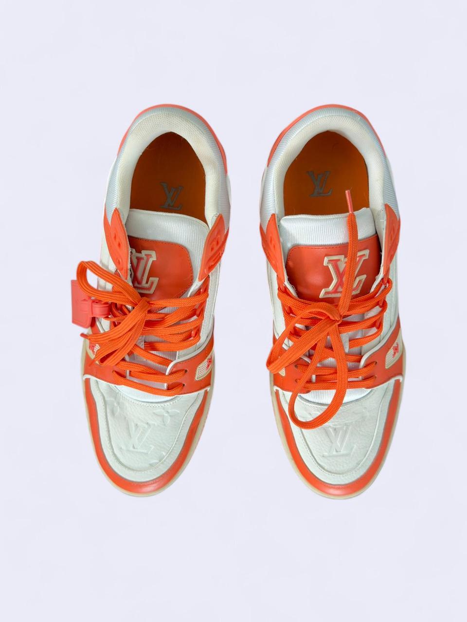 Orange + white Louis Vuitton Trainers