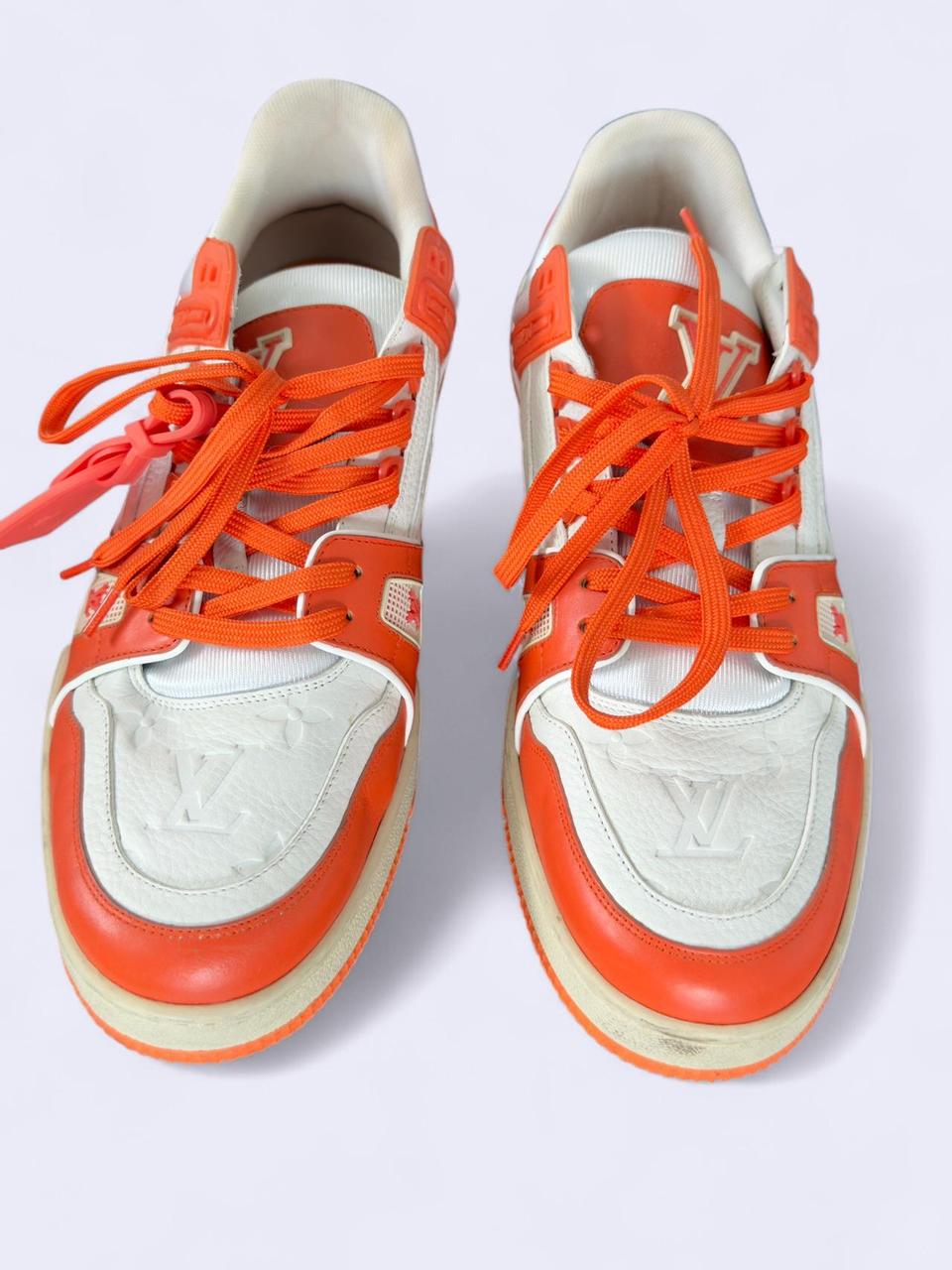 Orange + white Louis Vuitton Trainers