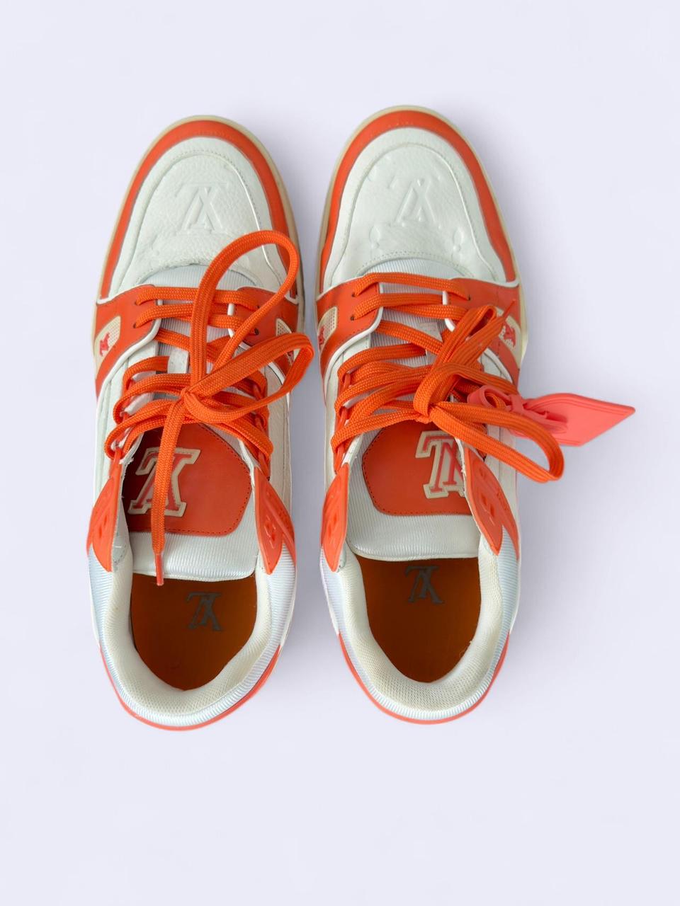 Orange + white Louis Vuitton Trainers