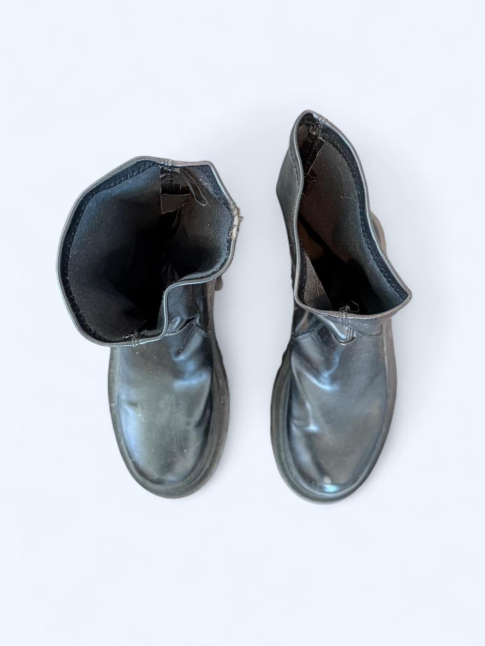 ZARA Black Chunky Sole Leather Boots