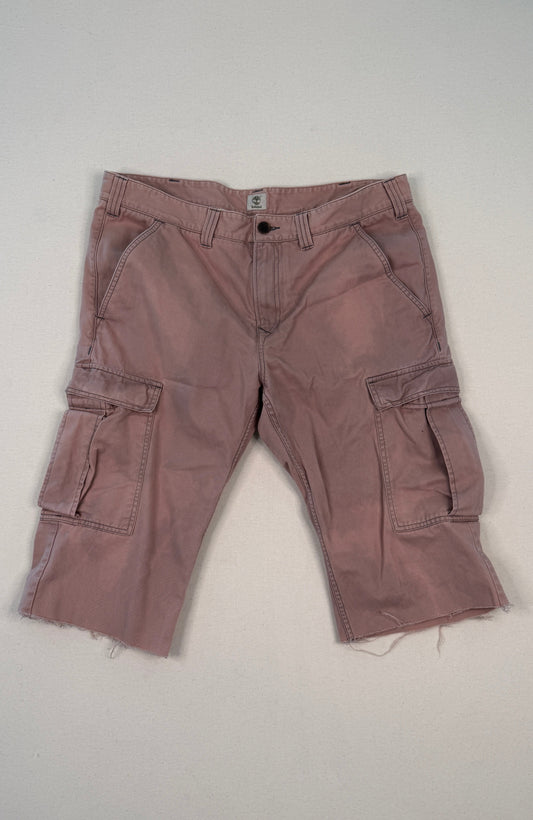 Vintage Timberland Pink Cargo Shorts Size 40 Distressed Utility Streetwear