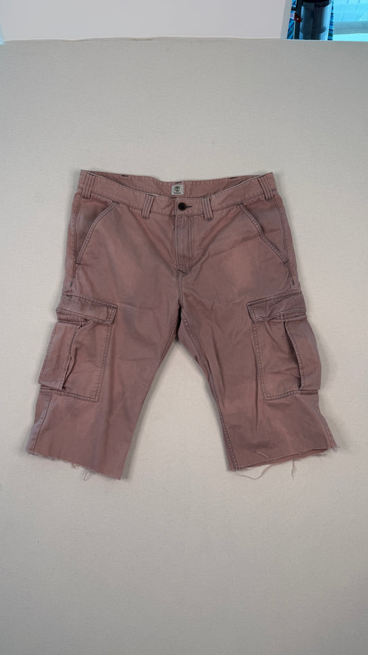 Vintage Timberland Pink Cargo Shorts Size 40 Distressed Utility Streetwear