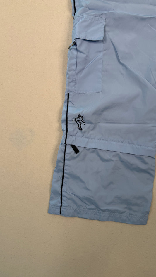Y2K Convertible Tech Cargo Pants – Light Blue Utility Zip-Off