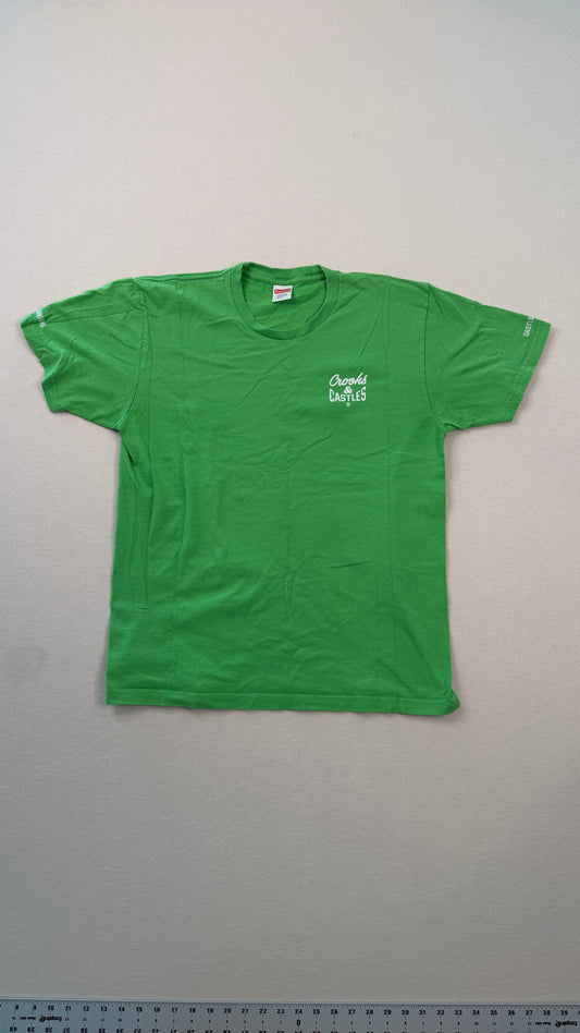 Supreme x Crooks & Castles Green Graphic Tee — Size L (Made in USA)