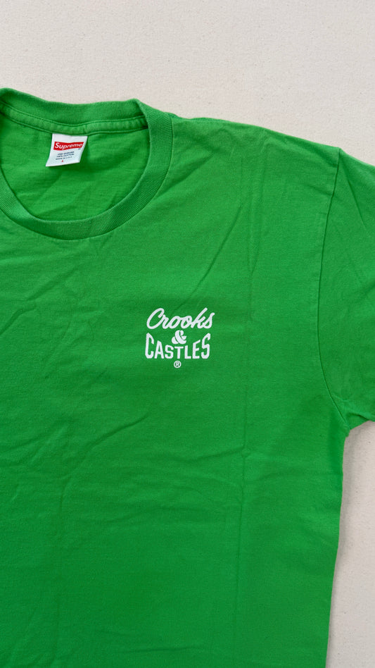Supreme x Crooks & Castles Green Graphic Tee — Size L (Made in USA)
