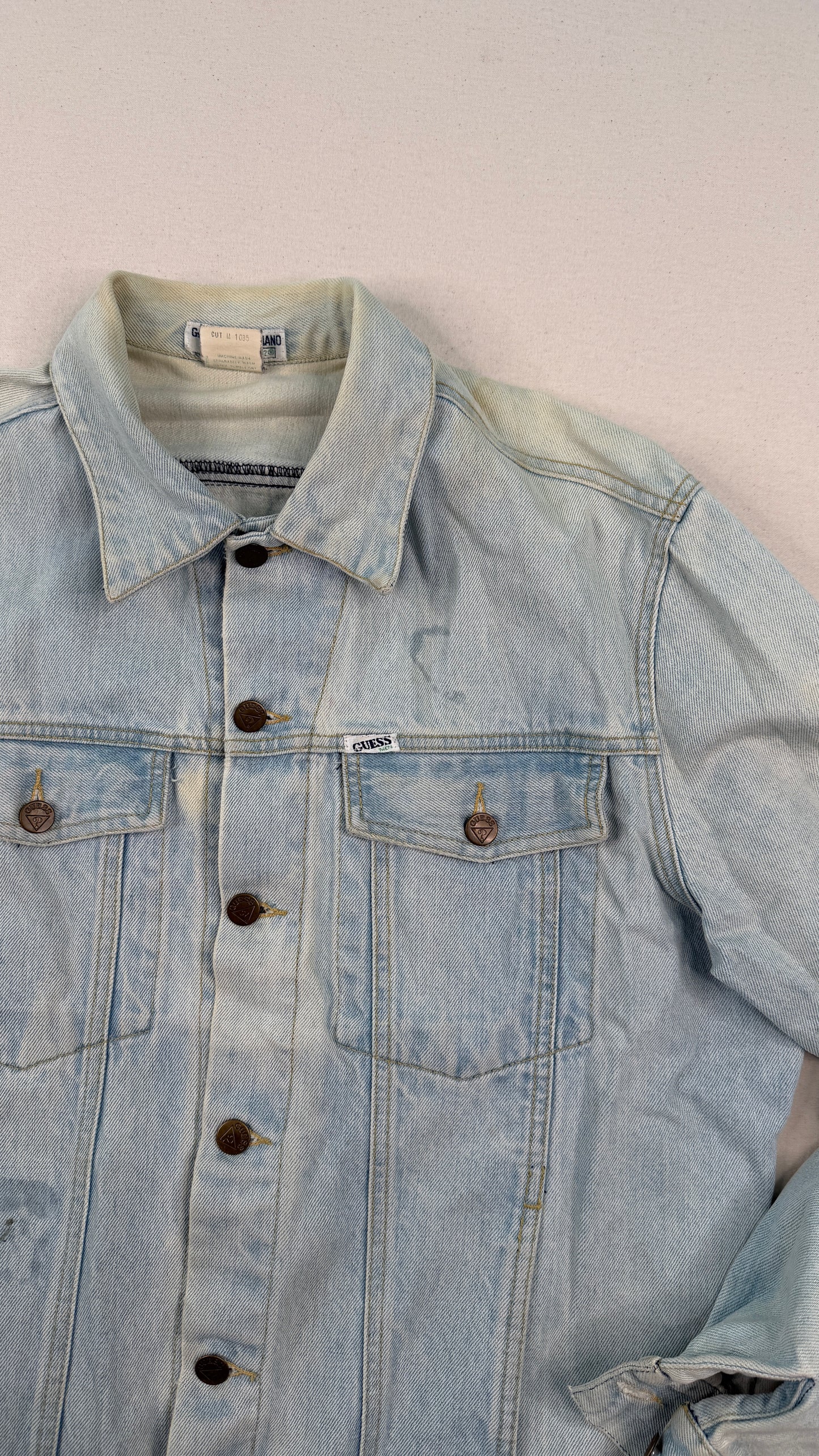 Vintage Georges Marciano Guess Light Wash Denim Jacket Large Y2K Streetwear Trucker