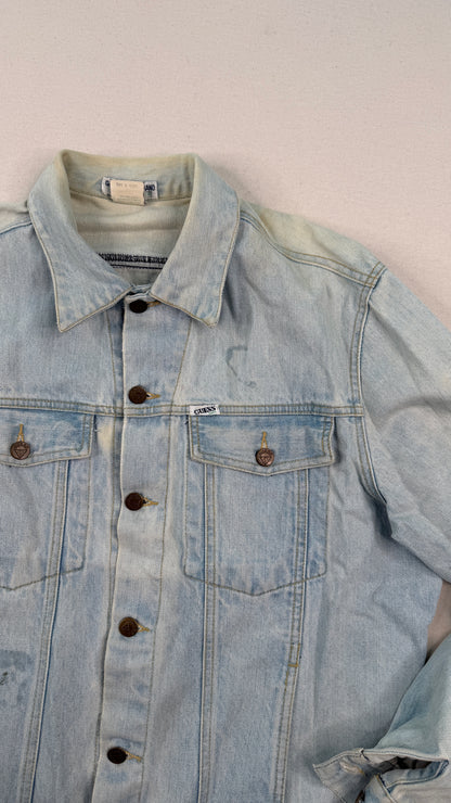 Vintage Georges Marciano Guess Light Wash Denim Jacket Large Y2K Streetwear Trucker