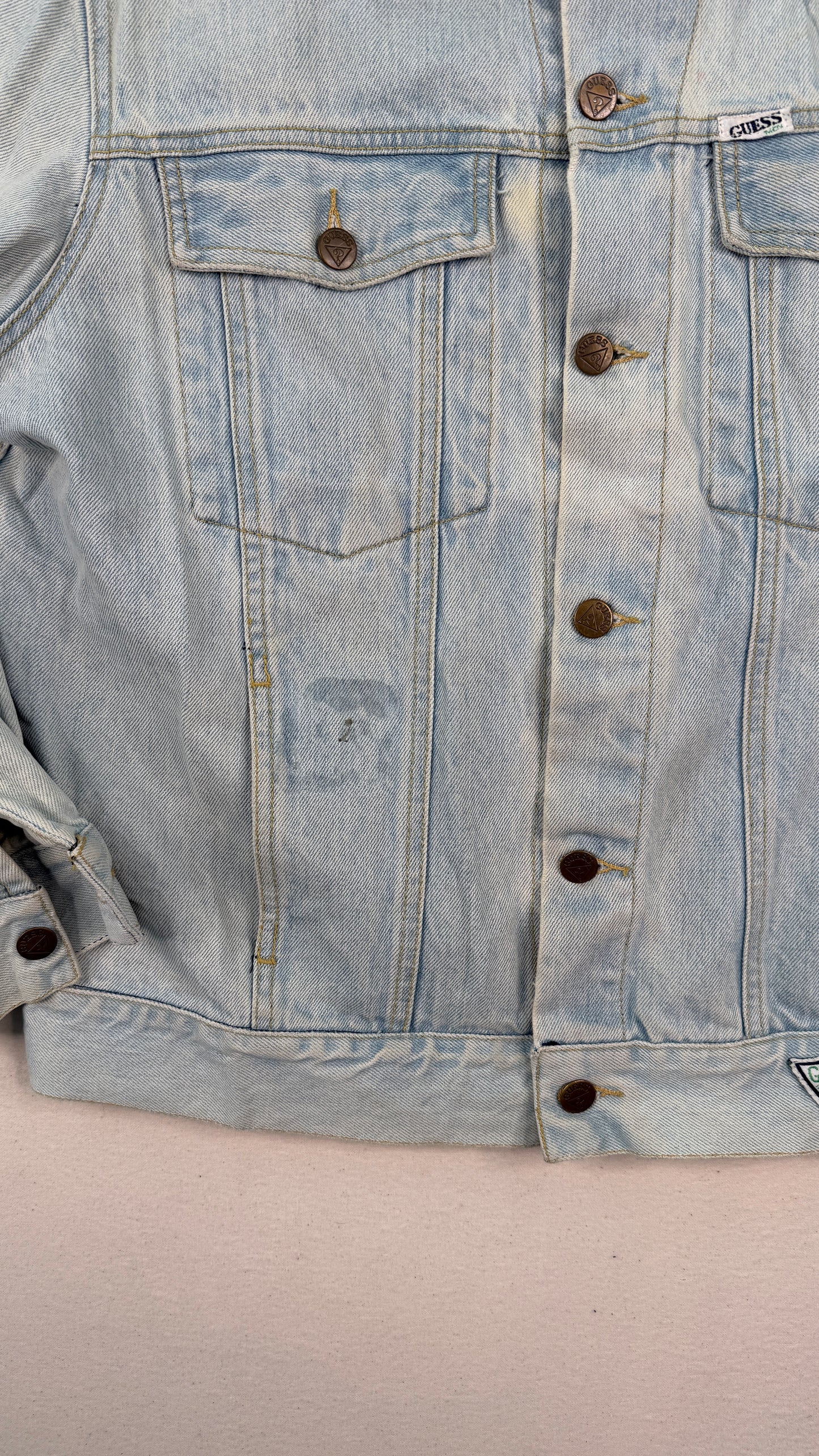 Vintage Georges Marciano Guess Light Wash Denim Jacket Large Y2K Streetwear Trucker