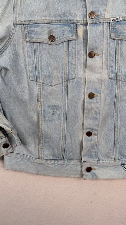Vintage Georges Marciano Guess Light Wash Denim Jacket Large Y2K Streetwear Trucker