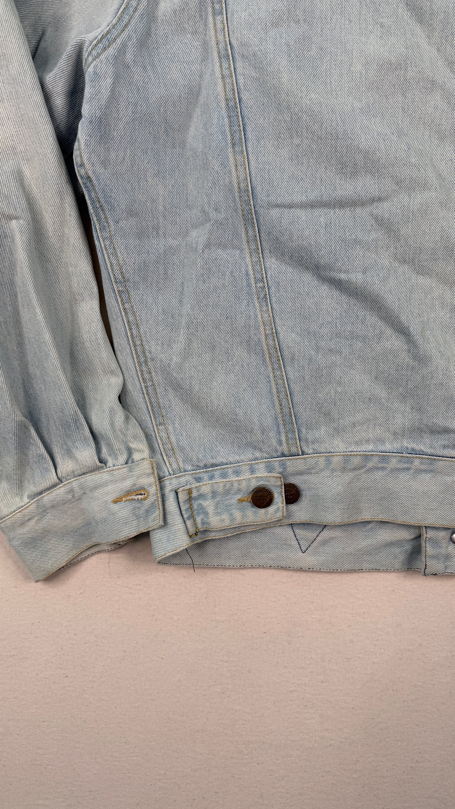 Vintage Georges Marciano Guess Light Wash Denim Jacket Large Y2K Streetwear Trucker