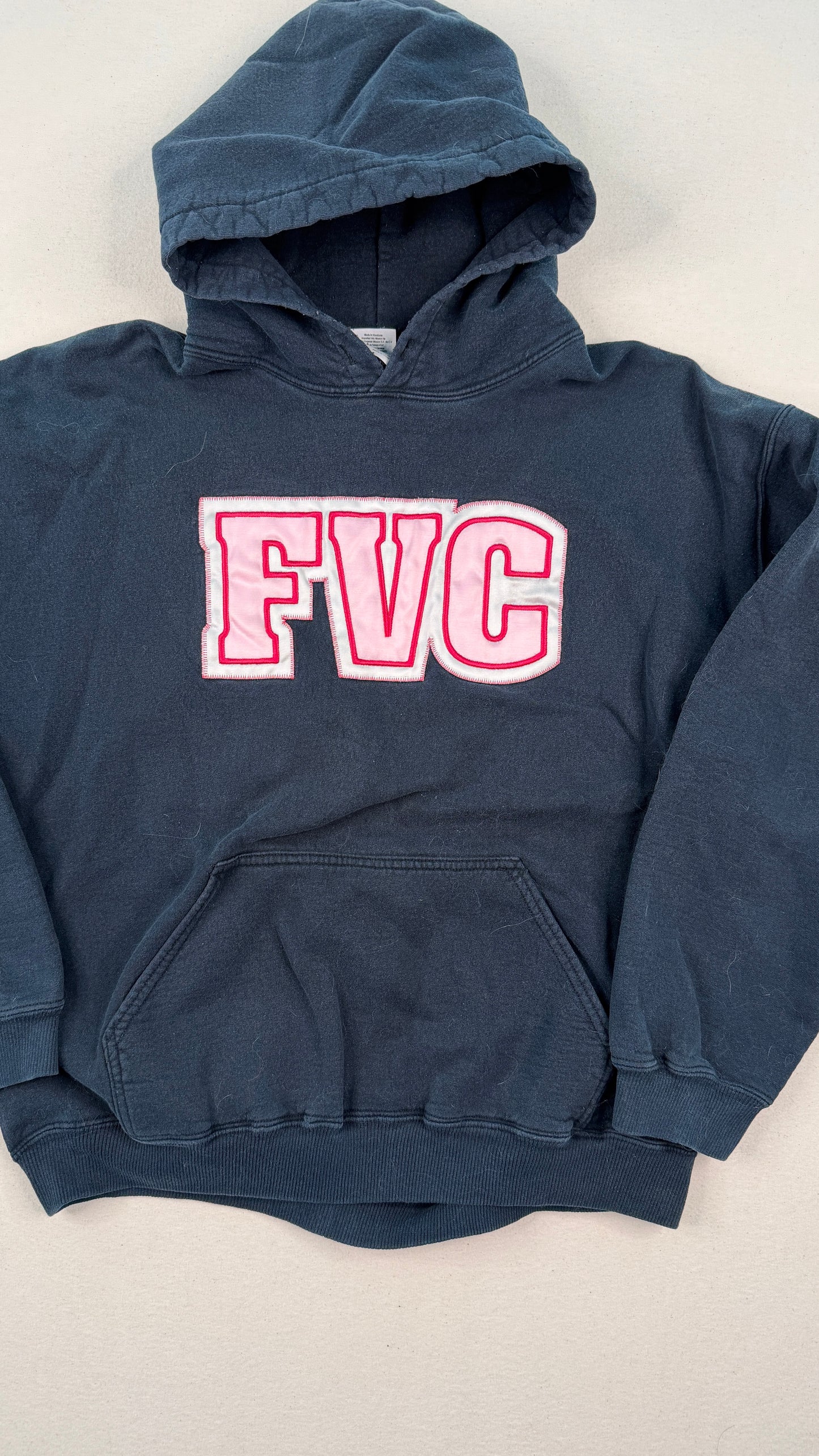 Vintage FVC Black Varsity Hoodie Large Collegiate Graphic Sweatshirt Y2K Streetwear