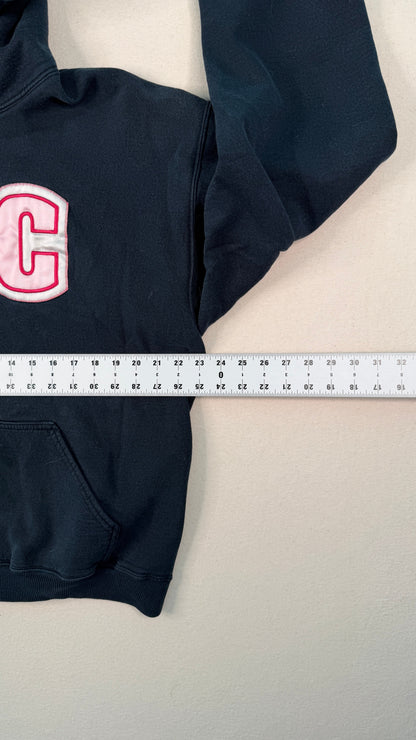 Vintage FVC Black Varsity Hoodie Large Collegiate Graphic Sweatshirt Y2K Streetwear