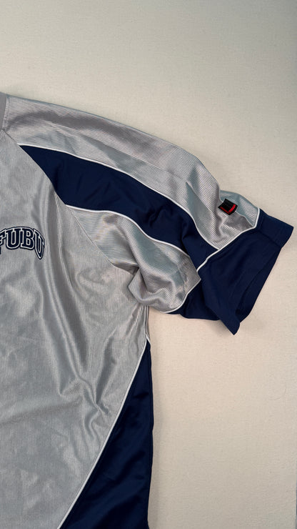 FUBU Sports Grey Navy Mesh Jersey XXL Y2K Streetwear Vintage