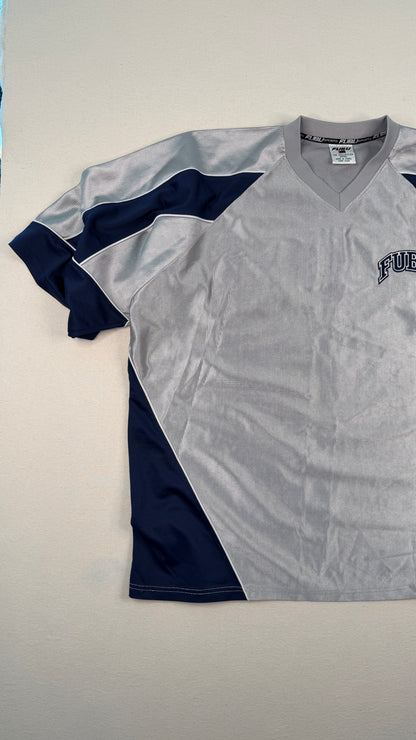 FUBU Sports Grey Navy Mesh Jersey XXL Y2K Streetwear Vintage