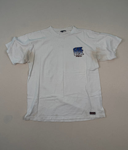 Vintage Graphic Logo White T-Shirt Y2K Streetwear Back Print Tee
