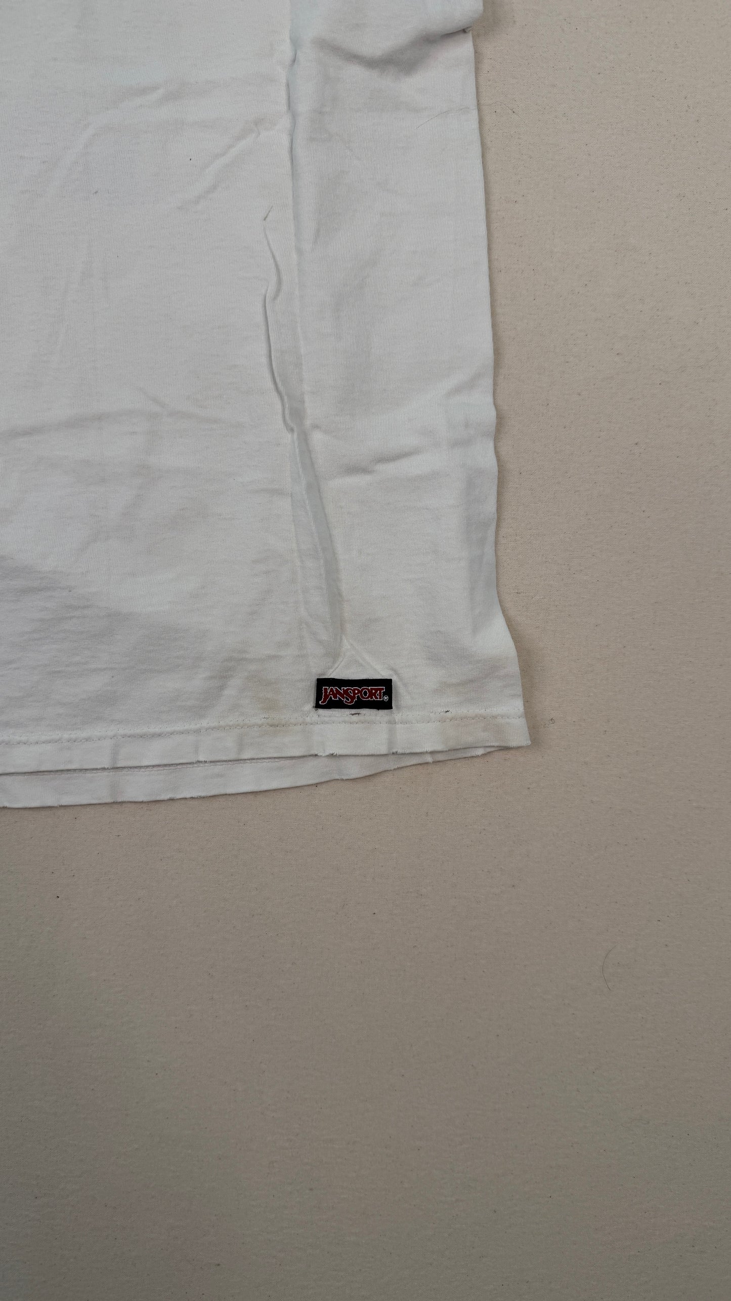 Vintage Graphic Logo White T-Shirt Y2K Streetwear Back Print Tee