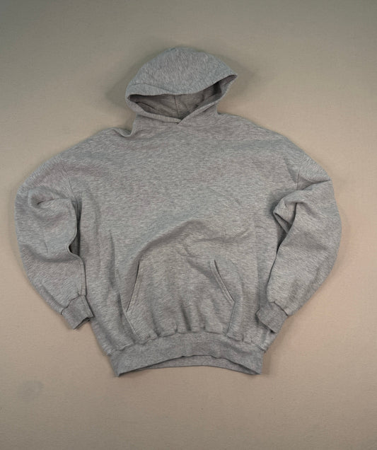 Vintage Trapper’s Bar & Grill Graphic Hoodie – Gray 2XL Y2K Streetwear Pullover