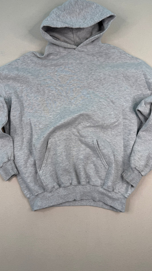 Vintage Trapper’s Bar & Grill Graphic Hoodie – Gray 2XL Y2K Streetwear Pullover