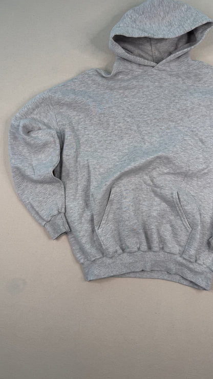 Vintage Trapper’s Bar & Grill Graphic Hoodie – Gray 2XL Y2K Streetwear Pullover