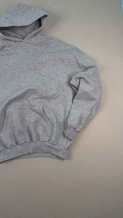 Vintage Trapper’s Bar & Grill Graphic Hoodie – Gray 2XL Y2K Streetwear Pullover