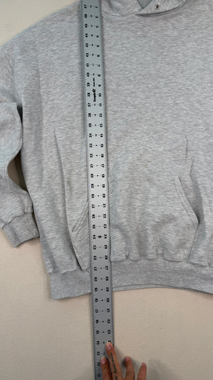Vintage Trapper’s Bar & Grill Graphic Hoodie – Gray 2XL Y2K Streetwear Pullover