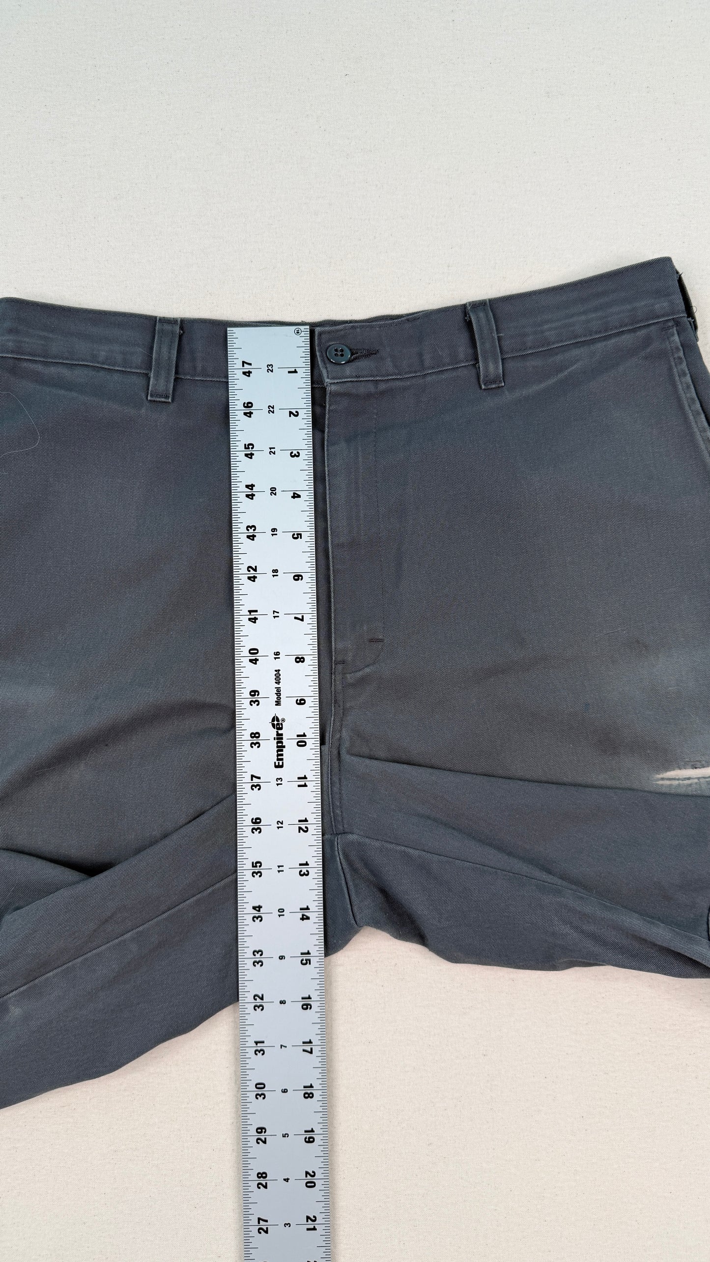 Dickies Charcoal Double Knee Work Pants – Cropped Raw Hem Vintage Utility Trousers
