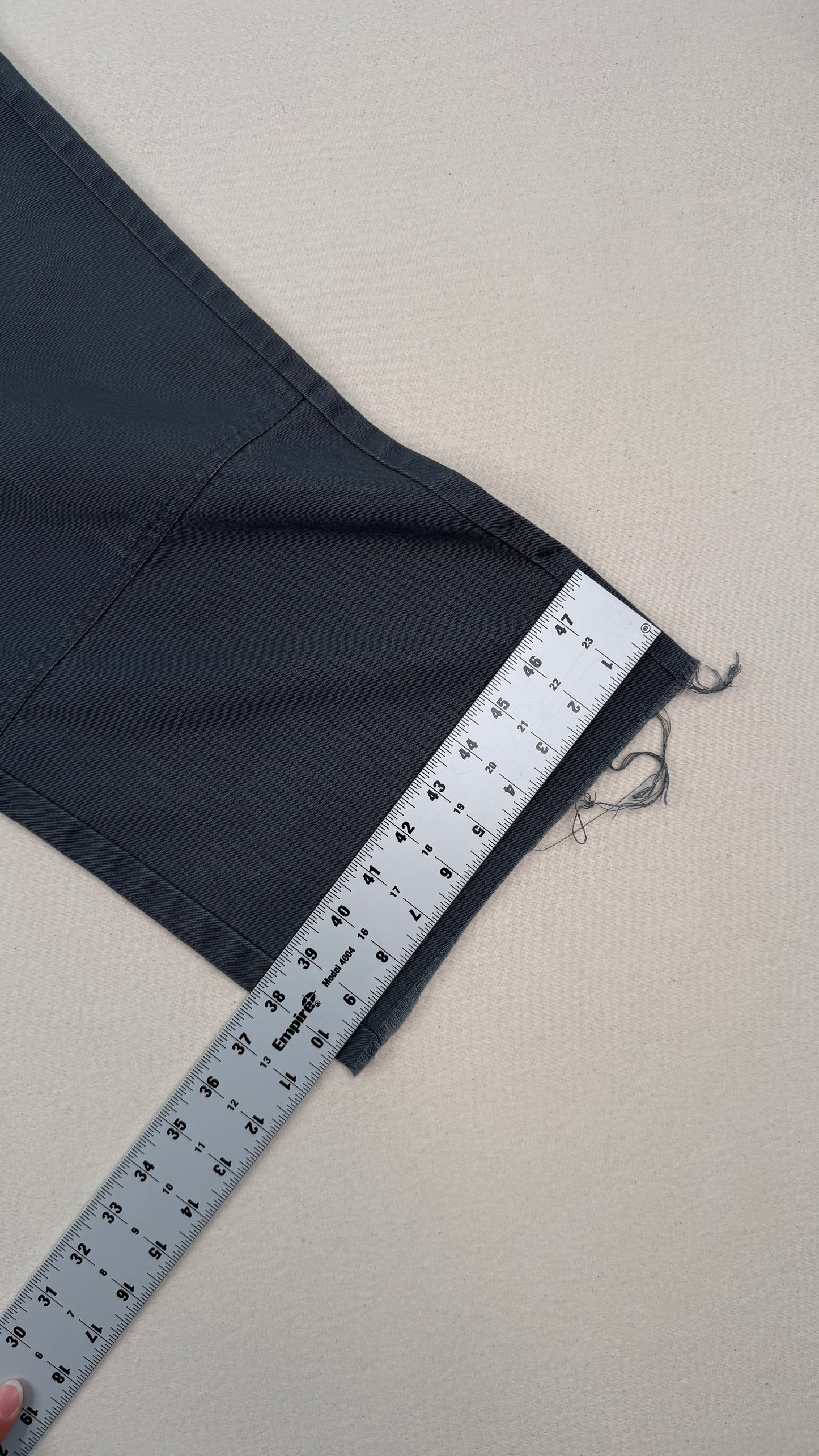 Dickies Charcoal Double Knee Work Pants – Cropped Raw Hem Vintage Utility Trousers