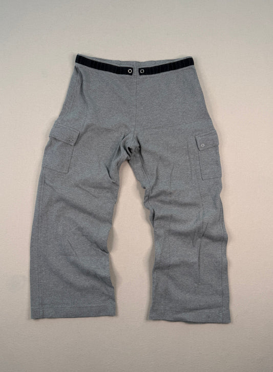 LOFT Gray Cropped Cargo Pants | Women’s Large Minimal Utility Straight Leg