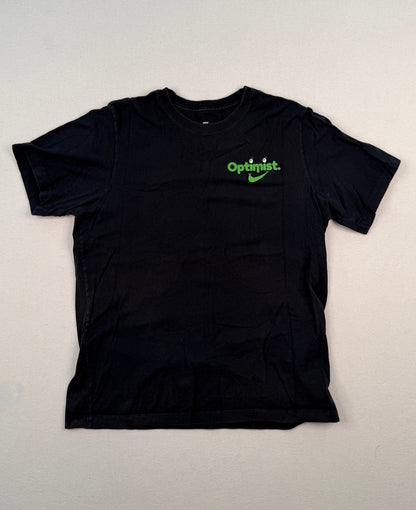 Nike Optimist Graphic Black T-Shirt | Neon Green Logo | Y2K Streetwear Cotton Tee