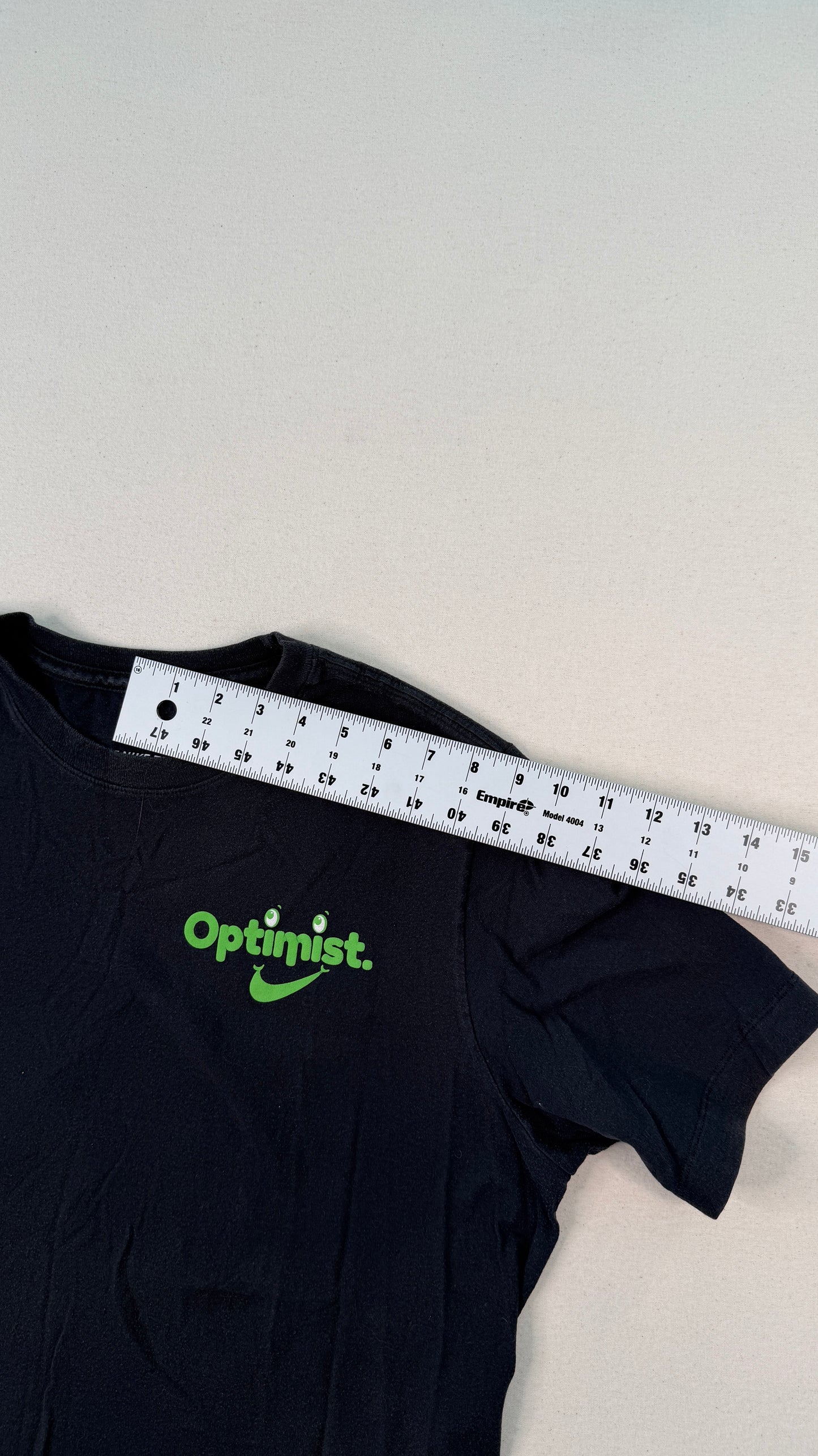 Nike Optimist Graphic Black T-Shirt | Neon Green Logo | Y2K Streetwear Cotton Tee