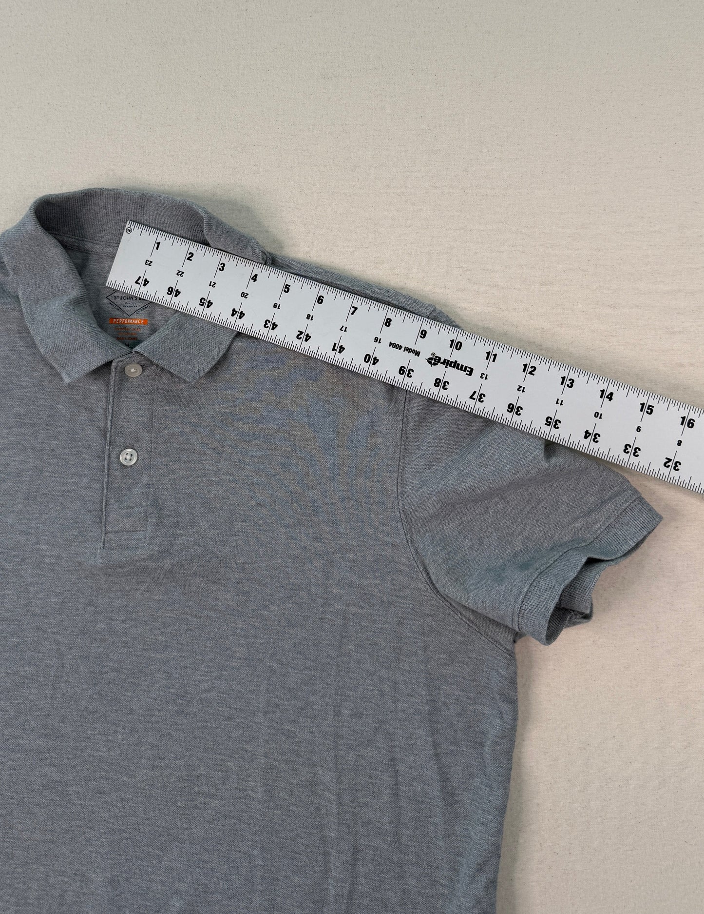 St. John’s Bay Performance Gray Polo Shirt Men’s Medium Minimal Golfcore Essential