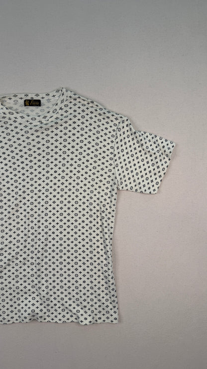 Vintage Gianfranco Ferré Italy Monogram Print T-Shirt White Designer Archive Tee – Medium