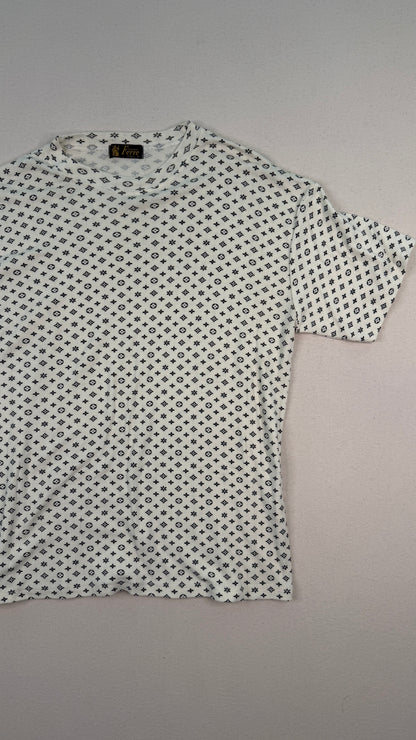 Vintage Gianfranco Ferré Italy Monogram Print T-Shirt White Designer Archive Tee – Medium