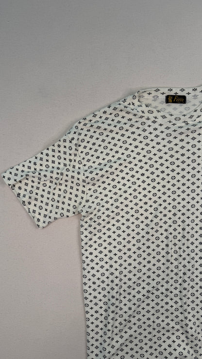 Vintage Gianfranco Ferré Italy Monogram Print T-Shirt White Designer Archive Tee – Medium