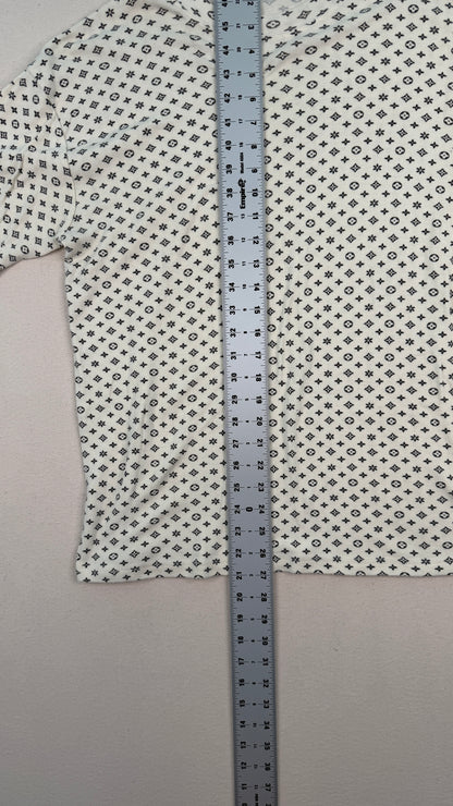Vintage Gianfranco Ferré Italy Monogram Print T-Shirt White Designer Archive Tee – Medium