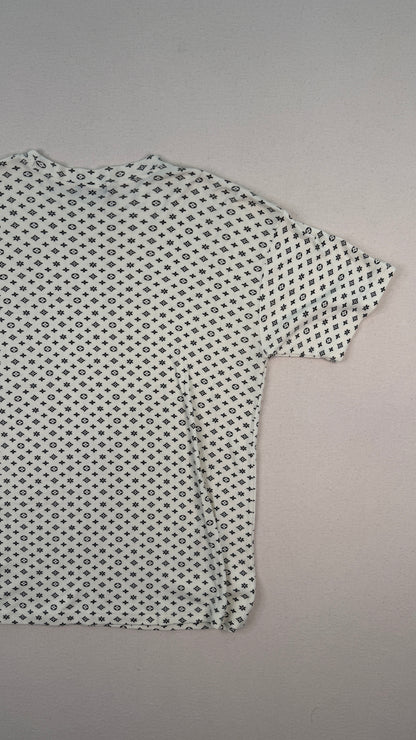 Vintage Gianfranco Ferré Italy Monogram Print T-Shirt White Designer Archive Tee – Medium