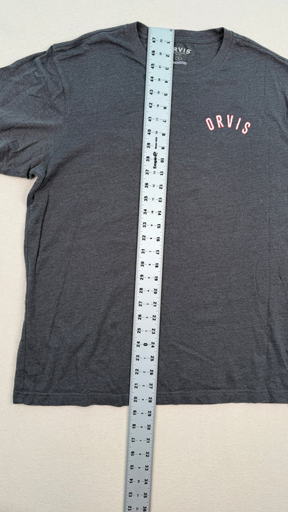 Orvis Graphic Logo Charcoal Gray T-Shirt | Outdoor Gorpcore Minimal Men’s Large