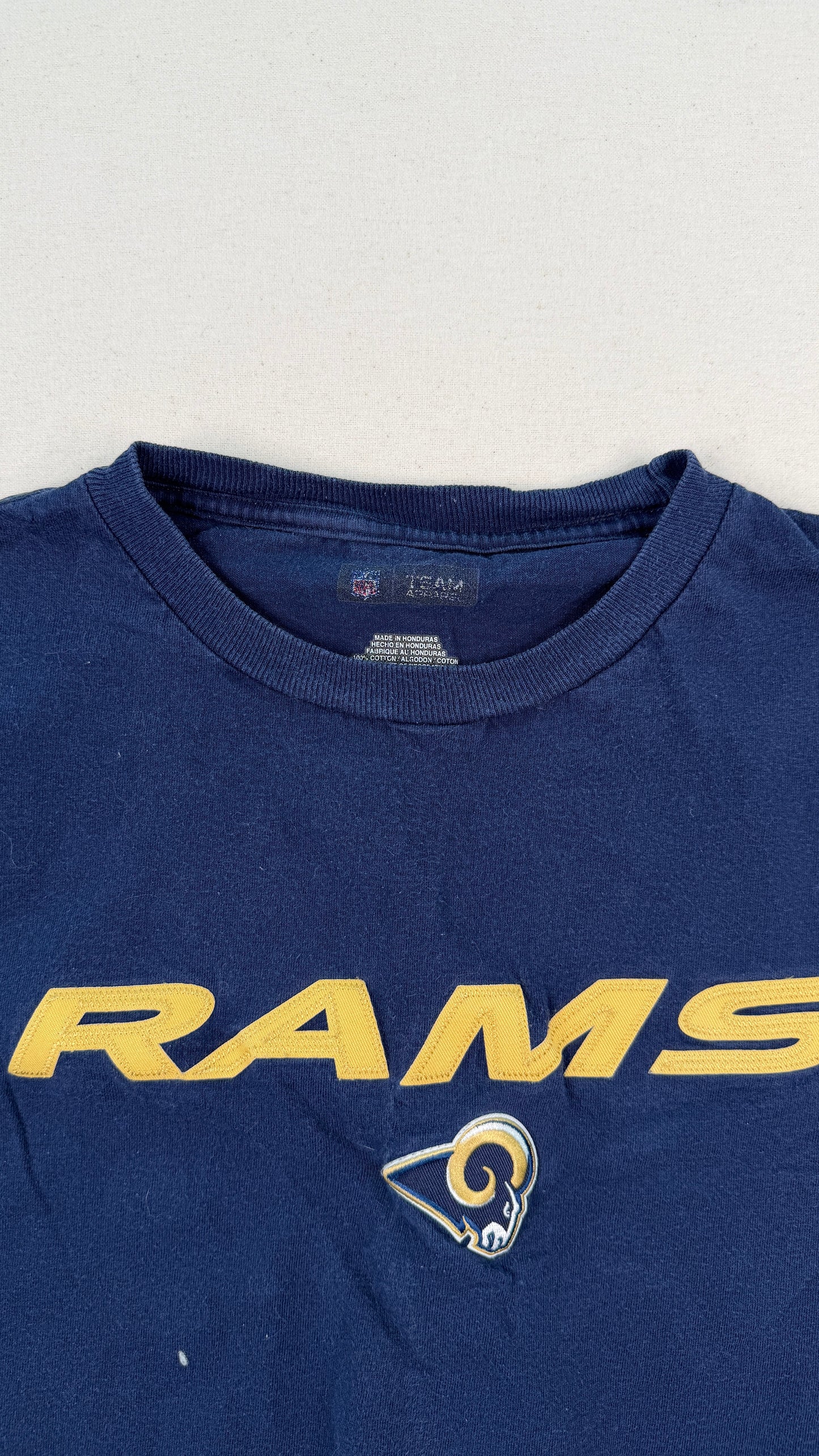 Vintage Los Angeles Rams Navy Graphic T-Shirt 2XL | NFL Football Cotton Streetwear Tee
