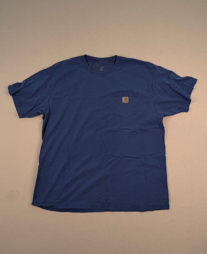 Carhartt Blue Pocket T-Shirt XL | Heavyweight Cotton Workwear Essential