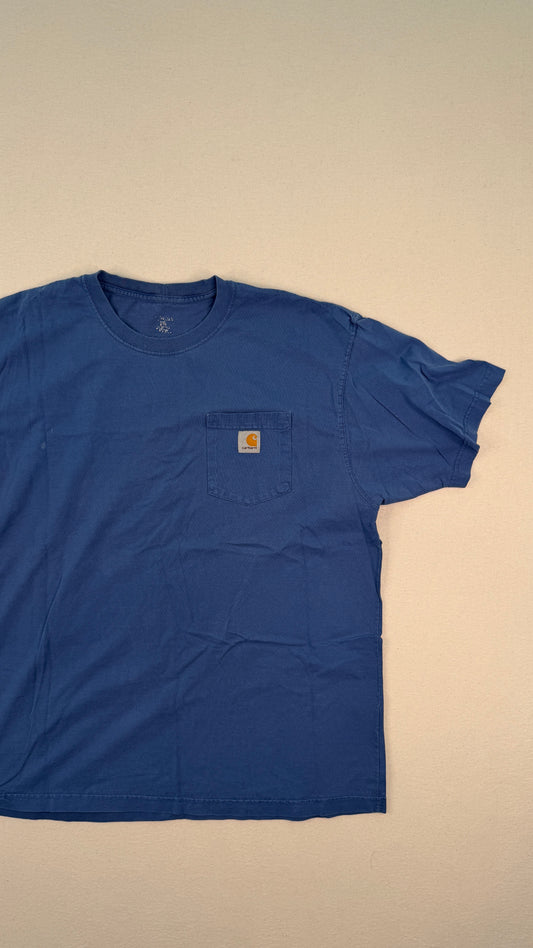 Carhartt Blue Pocket T-Shirt XL | Heavyweight Cotton Workwear Essential