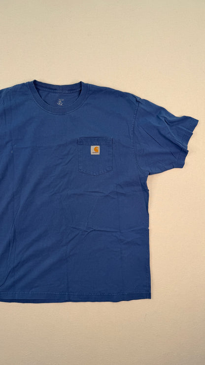Carhartt Blue Pocket T-Shirt XL | Heavyweight Cotton Workwear Essential