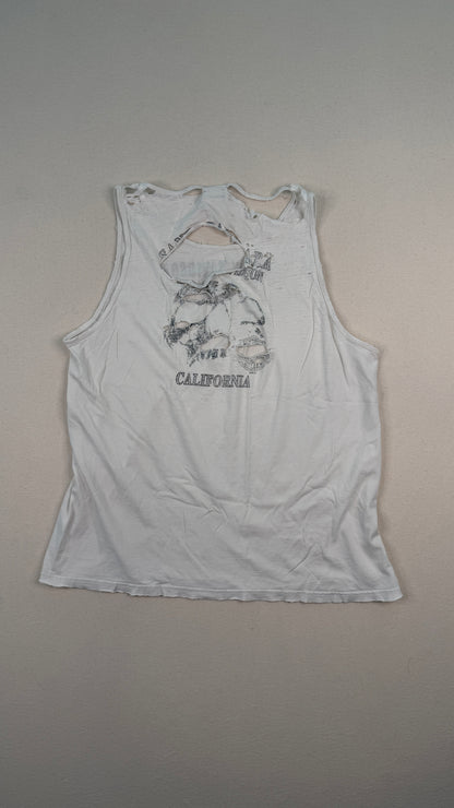 Vintage Harley-Davidson Distressed White California Graphic Tank Top – Y2K Biker Grunge
