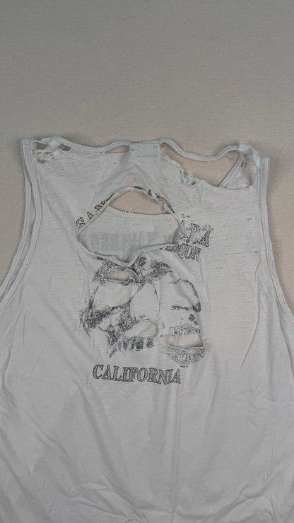 Vintage Harley-Davidson Distressed White California Graphic Tank Top – Y2K Biker Grunge