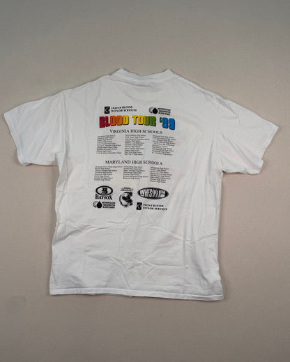 Vintage 1999 Grateful Blood Tour Graphic T-Shirt XL White Double-Sided Oneita Y2K Streetwear